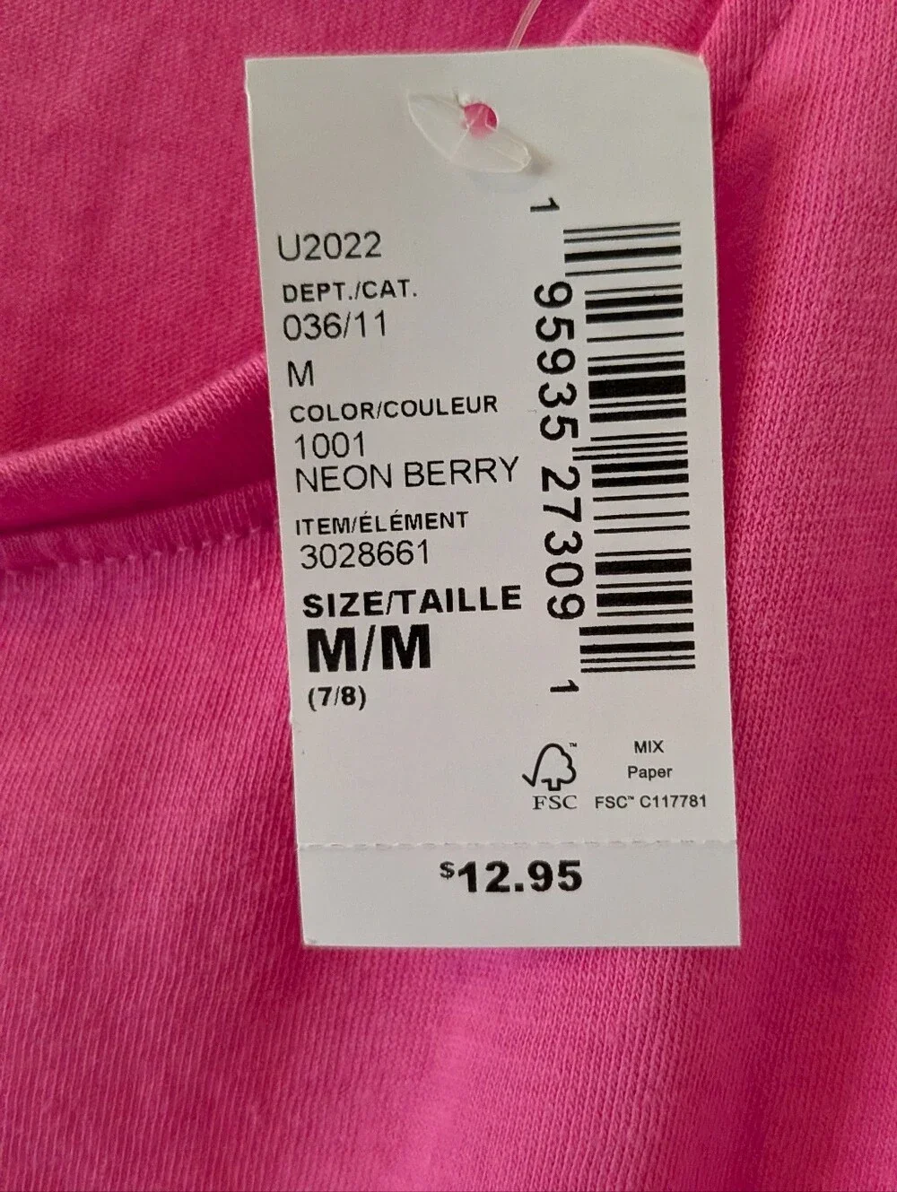 Children’s Place Girls 7/8 Neon Pink Tie Front Tee NWT